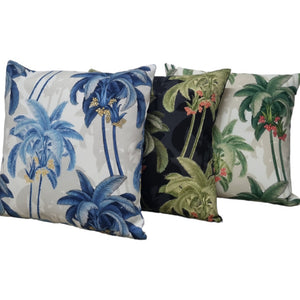 Blue Shadow Palms Outdoor Cushion Cover