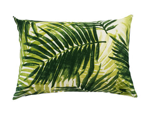 Jade Green Palm Leaves Outdoor Lumbar Cushion Cover