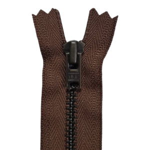 YKK Metal Zip Chestnut Brown with Bronze Regular Pull # 4.5 Colour 033