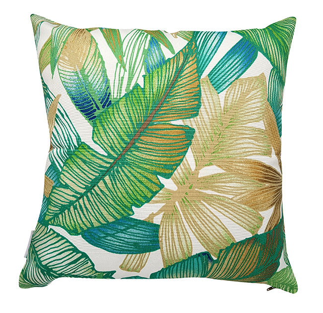 Aqua Green Palms Outdoor Cushion Cover