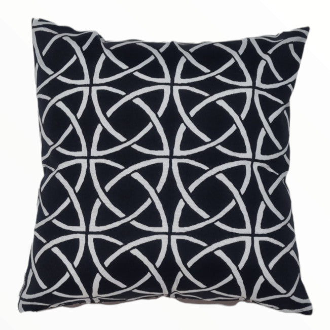 Black and White Geometric Circles Outdoor Cushion Cover