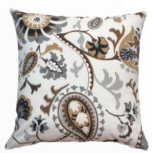 Golden Beige Paisley Outdoor Cushion Cover