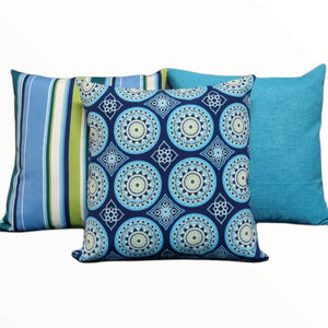 Spanish Teal Blue Cushion Collection