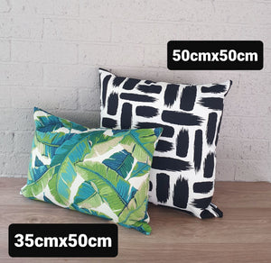 Black and White Dash Outdoor Cushion Cover