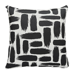 Black and White Dash Outdoor Cushion