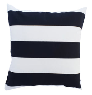 Black and White Horizontal Striped Outdoor Cushion Cover