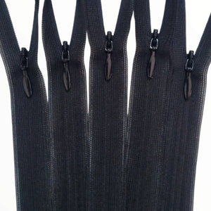 Invisible YKK 45cm (18") Black # 2 Closed End Zipper (Colour 580)