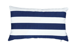 Blue and White Horizontal Stripe hamptons style cushion