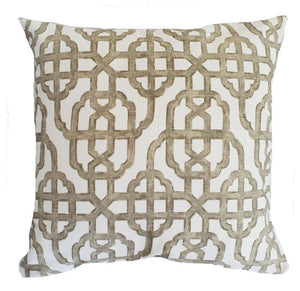 Brown Geometric Hamptons Style Cushion