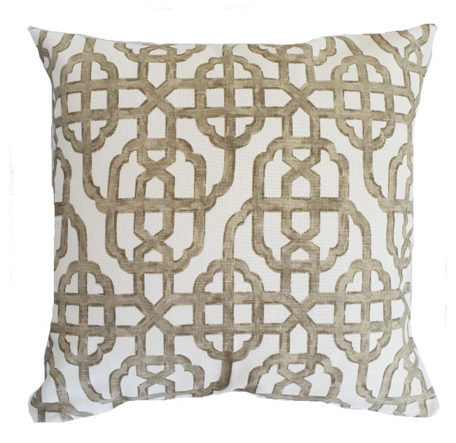 Seaside Brown/Gold Hamptons Geometric Indoor Cushion Cover