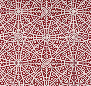Red and White Tribal Circles Outdoor Cushion Cover