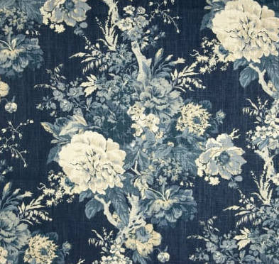 Waverly Ballad Bouquet Indigo Blue Fabric per meter