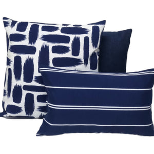 Blue and White Dash Outdoor Cushion Cover