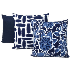 Blue and White Dash Outdoor Cushion Cover