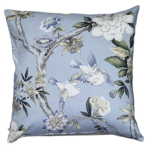 Chambray French Blue Floral Indoor Cushion Cover