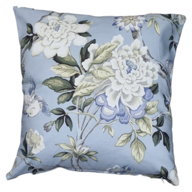 Chambray French Blue Floral Indoor Cushion Cover