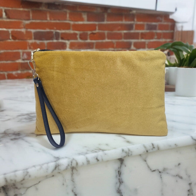 Mustard Velvet Clutch