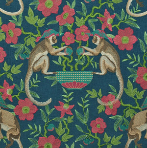 P Kaufmann Cheeky Monkey Persian Embroidered Fabric per metre