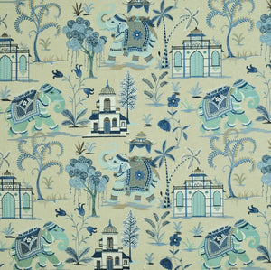 P Kaufmann Phuket Porcelain Embroidered Fabric per meter