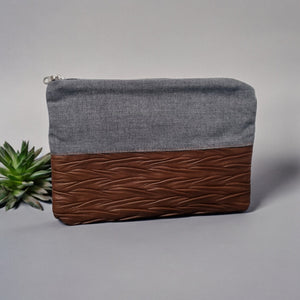 Grey and Tan Clutch