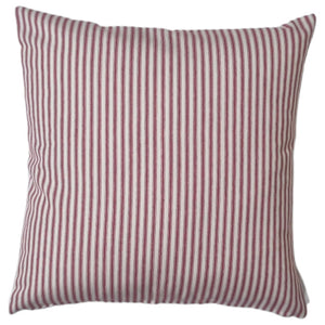 Raspberry Ticking Stripe Indoor Cushion Cover