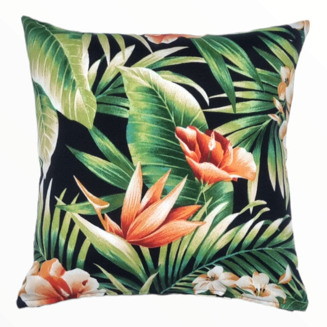 Tropical Hibiscus Flowers Outdoor Cushion Cover 40cm