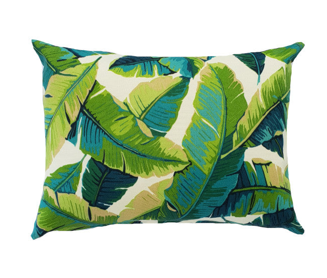 Green Tropical Palm Outdoor Lumbar Cushion – Thread Candy