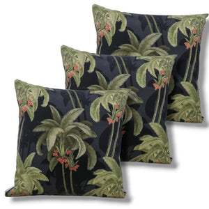 Black and Green Tropical Palms Outdoor Cushion Cover