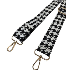 Black Houndstooth Replacement Bag Strap
