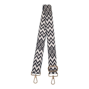 White and Black Chevron Replacement Bag Strap