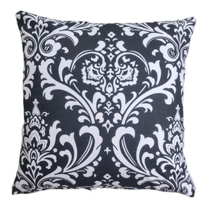 Black and White Damask Indoor Cushion Cover