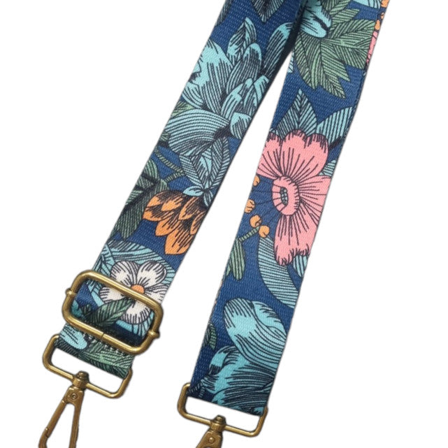 Blue Floral Replacement Bag Strap