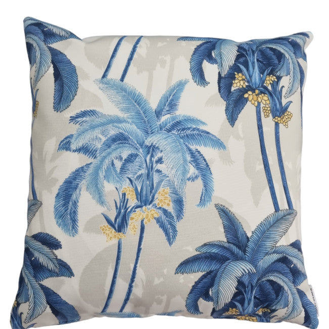 Blue Shadow Palms Outdoor Cushion Cover