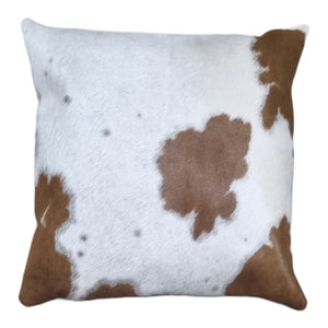 Brown and White Cowhide Cushion Cover 45cm