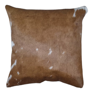 Brown and White Cowhide Cushion 45cm