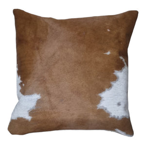 Brown and White Cowhide Cushion 45cm