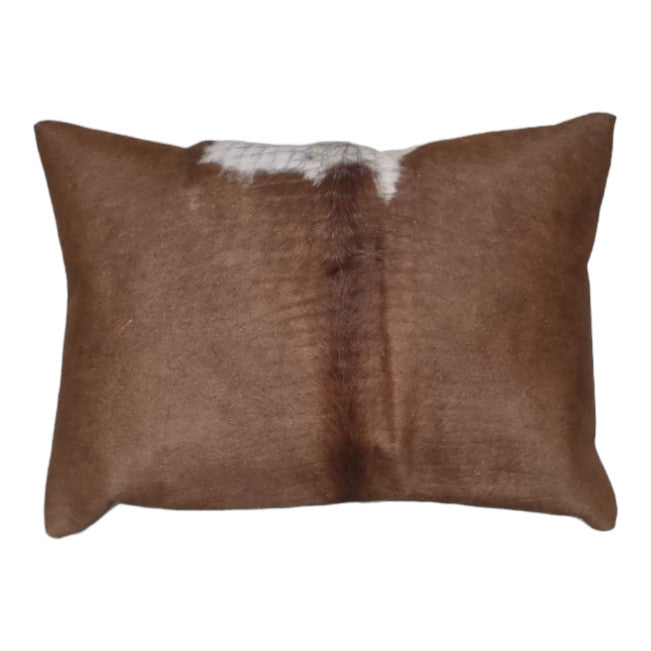 Brown and White Cowhide Lumbar Cushion Cover 50cm x 35cm