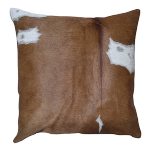 Brown and White Cowhide Cushion Cover 50cm