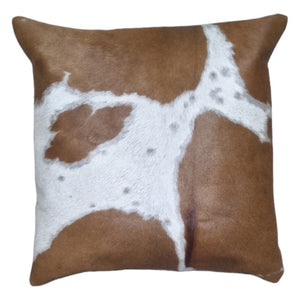 White and Brown Cowhide Cushion Cover 50cm