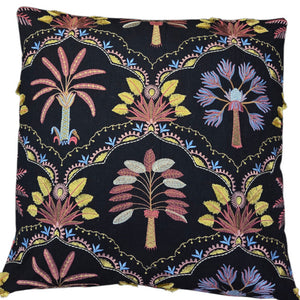 Daintree Noir Embroidered Indoor Cushion Cover