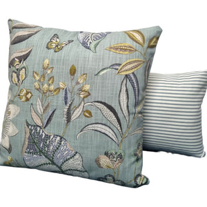 Golden Duck Blue Floral Indoor Cushion Cover