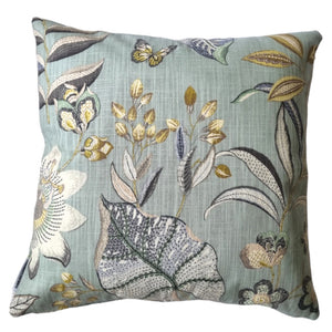 Golden Duck Blue Floral Indoor Cushion Cover