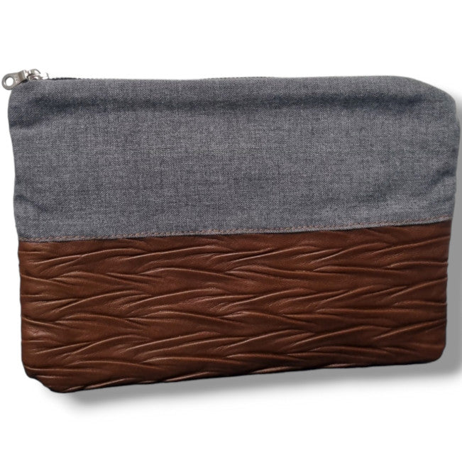 Grey and Tan Clutch