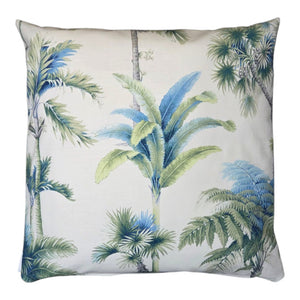 Palmaverde Caribbean Blue Palm Tree Indoor Cushion Cover