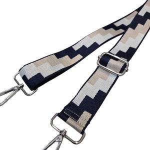 Navy and White Geo Replacement Bag Strap