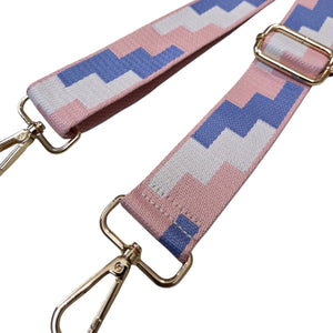 Pink and White Geo Replacement Bag Strap