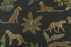 P Kaufmann Verdant Jungle Embroidered Fabric per metre
