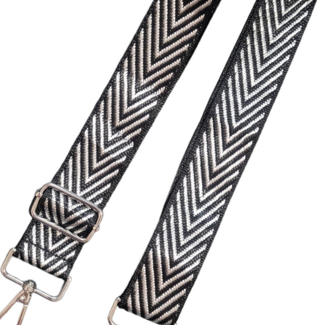 Silver Black Replacement Bag Strap