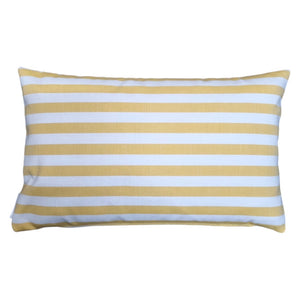 Sunbrella Sunflower Yellow and White Thin Stripe Outdoor Cushion Cover