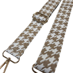 Tan Houndstooth Replacement Bag Strap